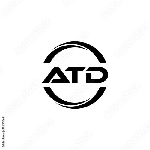 ATD letter logo design with white background in illustrator  cube logo  vector logo  modern alphabet font overlap style. calligraphy designs for logo  Poster  Invitation  etc.