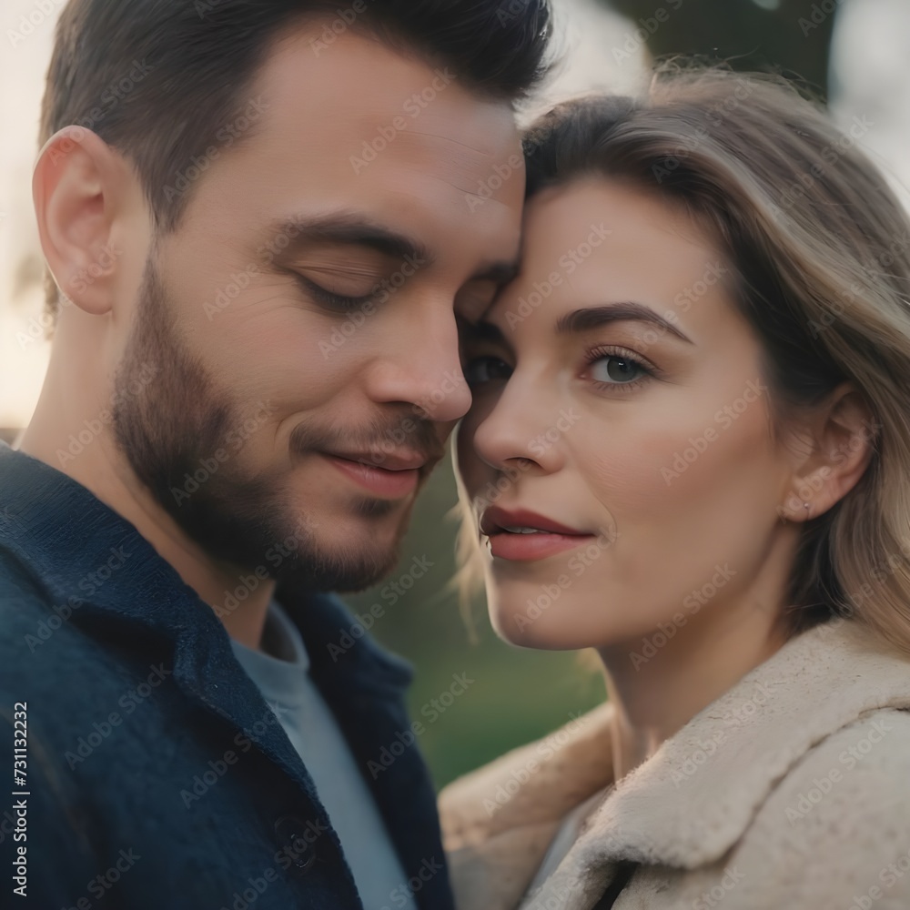 Intimate Moment Between a Young Couple Embracing at Dusk in a Serene Field Intimate Moment Between a Young Couple Embracing at Dusk in a Serene Field