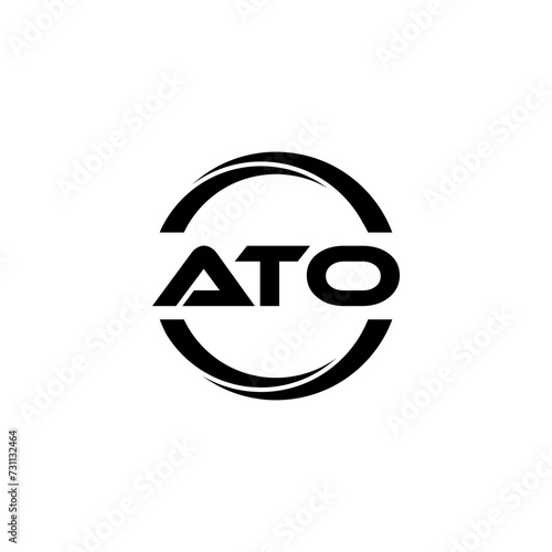 ATO letter logo design with white background in illustrator, cube logo, vector logo, modern alphabet font overlap style. calligraphy designs for logo, Poster, Invitation, etc.