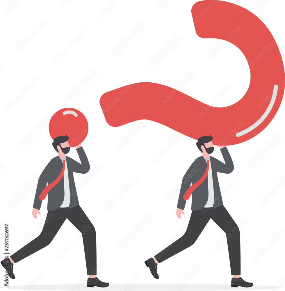 Question.two Businessman holding a question mark. Answer concept
Question.two Businessman holding a question mark. Answer concept