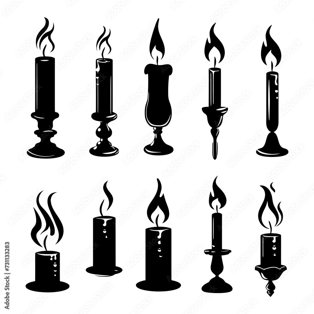 Silhouette Candles black color only Silhouette Candles black color only