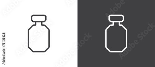 Cologne icon. Eau de toilette. Parfume vector illustration, Packaging of various shapes, Simple line icon of perfume. linear icons of parfumes in black and white background.