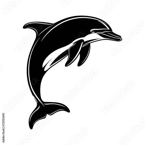 Silhouette dolphin black color only