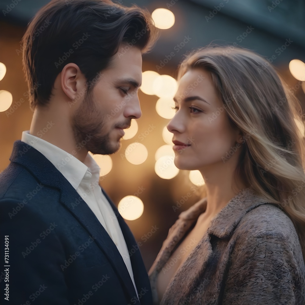 Intimate Moment Between a Young Couple Embracing at Dusk in a Serene Field Intimate Moment Between a Young Couple Embracing at Dusk in a Serene Field