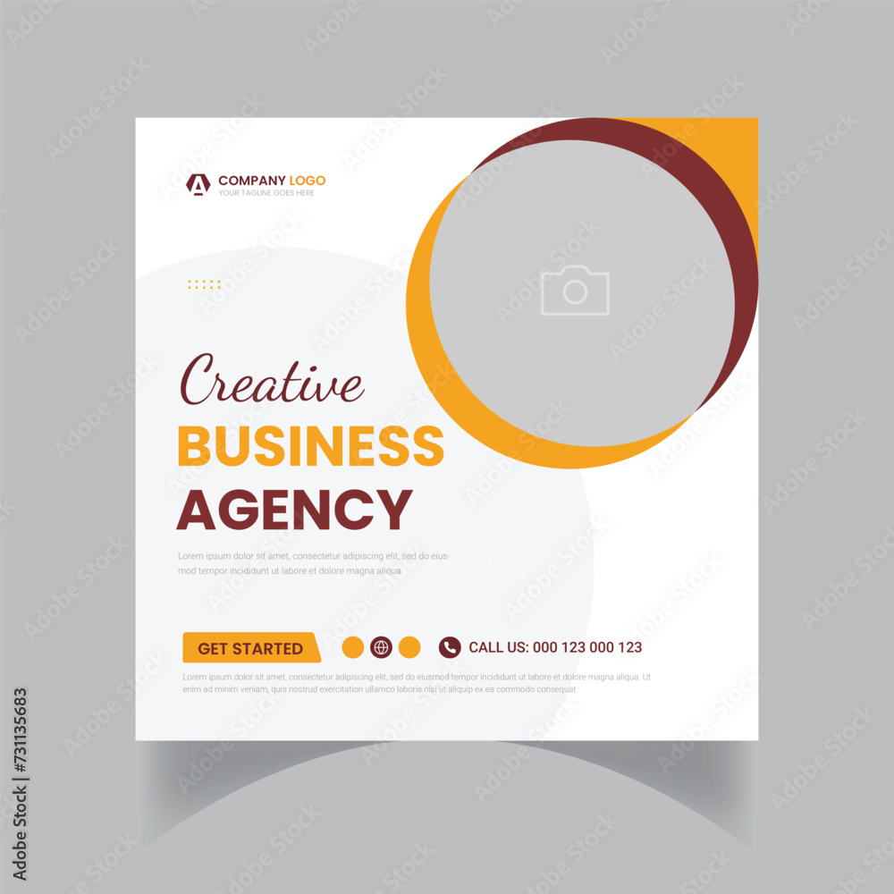 Fototapeta premium Digital marketing and corporate social media post template or Web banner