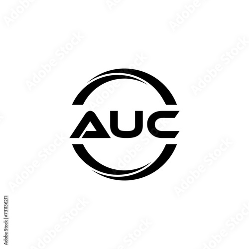 AUC letter logo design with white background in illustrator  cube logo  vector logo  modern alphabet font overlap style. calligraphy designs for logo  Poster  Invitation  etc.