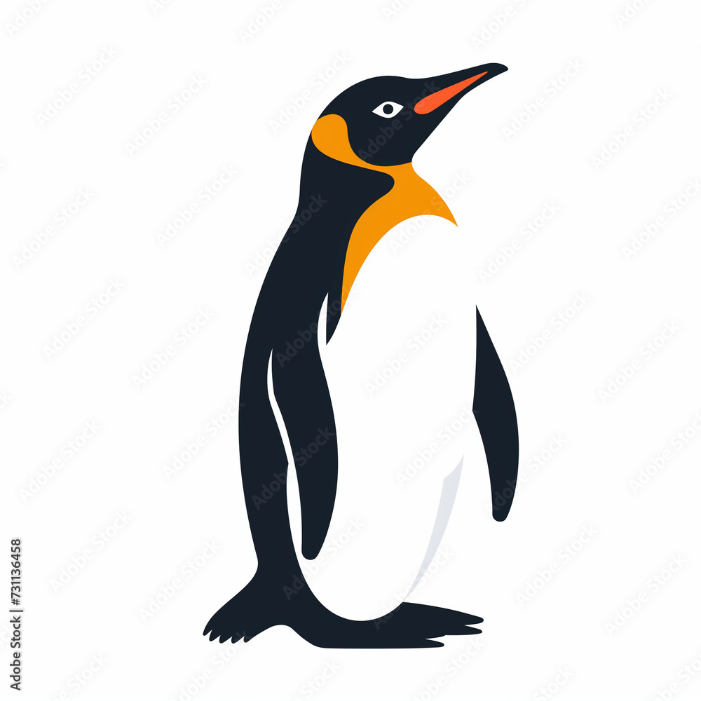 Obraz premium Charming Penguin: Flat Vector Icon Illustration