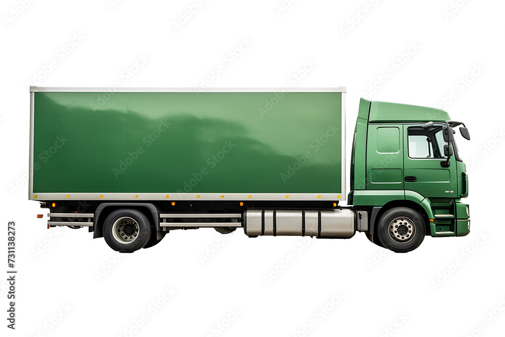 Green truck on transparent background PNG