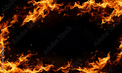 Warm bonfire burning in the night