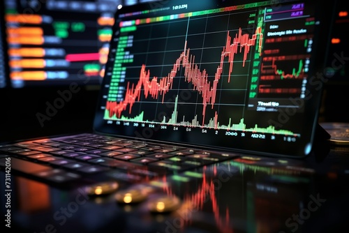 Cryptocurrency investing concept. Concept interest rates and dividends ,investment growth percentage and interest on deposits.