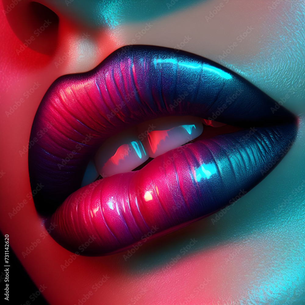 pink lips fashion style photorealistic pink lips fashion style photorealistic