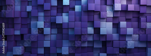 background texture 3d geometric blocks for walls, in the style of dark violet and sky-blue, shaped canvas, smooth and shiny, bright color blocks, recycled, installation creator, abstraction-création