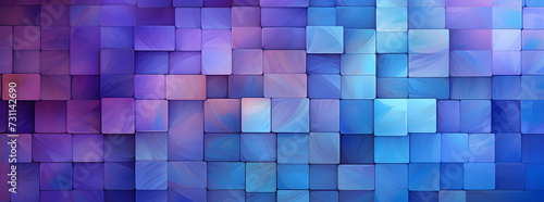 blue and violet colored blocks in abstract background, in the style of relief, recycled, shaped canvas, blocky