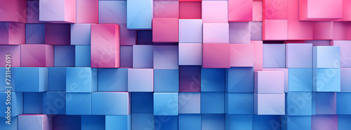 blue and pink pattern 3d wallpaper  in the style of detailed background elements  blocky  shaped canvas  pure color  abstraction-cr  ation  glazed surfaces  textured canvases