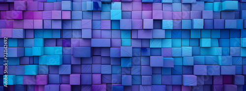 abstract block background with blocks and blue walls, in the style of dark azure and violet, shaped canvas, three-dimensional effects, contemporary candy-coated, recycled, close-up, color-light