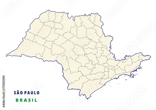 Obraz na płótnie Microrregiões do estado de São Paulo w salonie