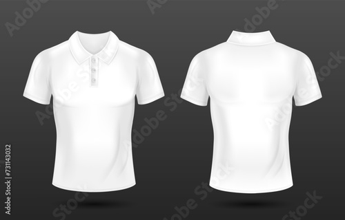 3d Realistic White Polo Shirts Mockup Template