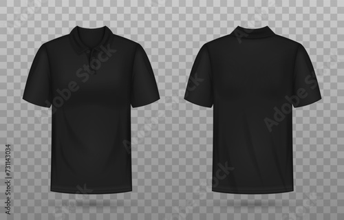 3d Realistic Black Polo Shirts Mockup Template