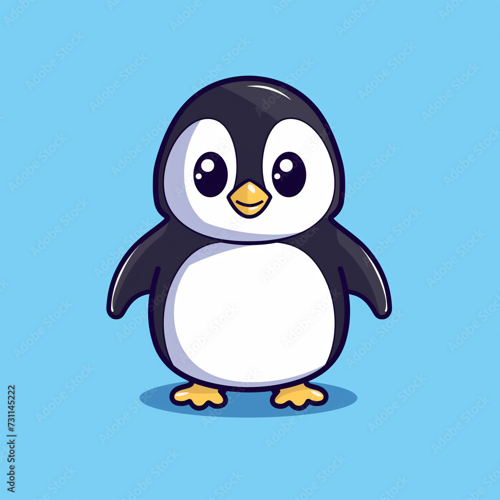 Fototapeta premium Charming Penguin Cartoon Logo