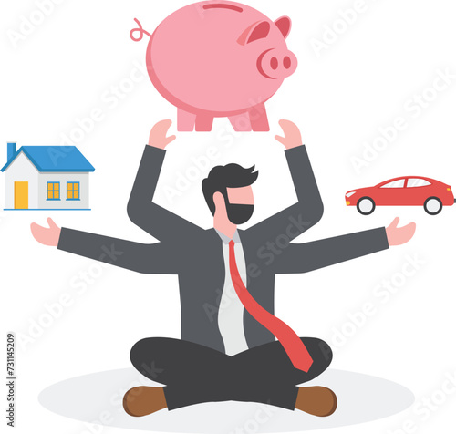 Personal finance management and budget. Decision to buy a car or a house in financial management

