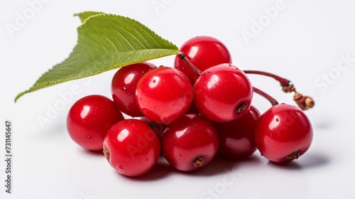 Cherries on a white background. Close-up image.