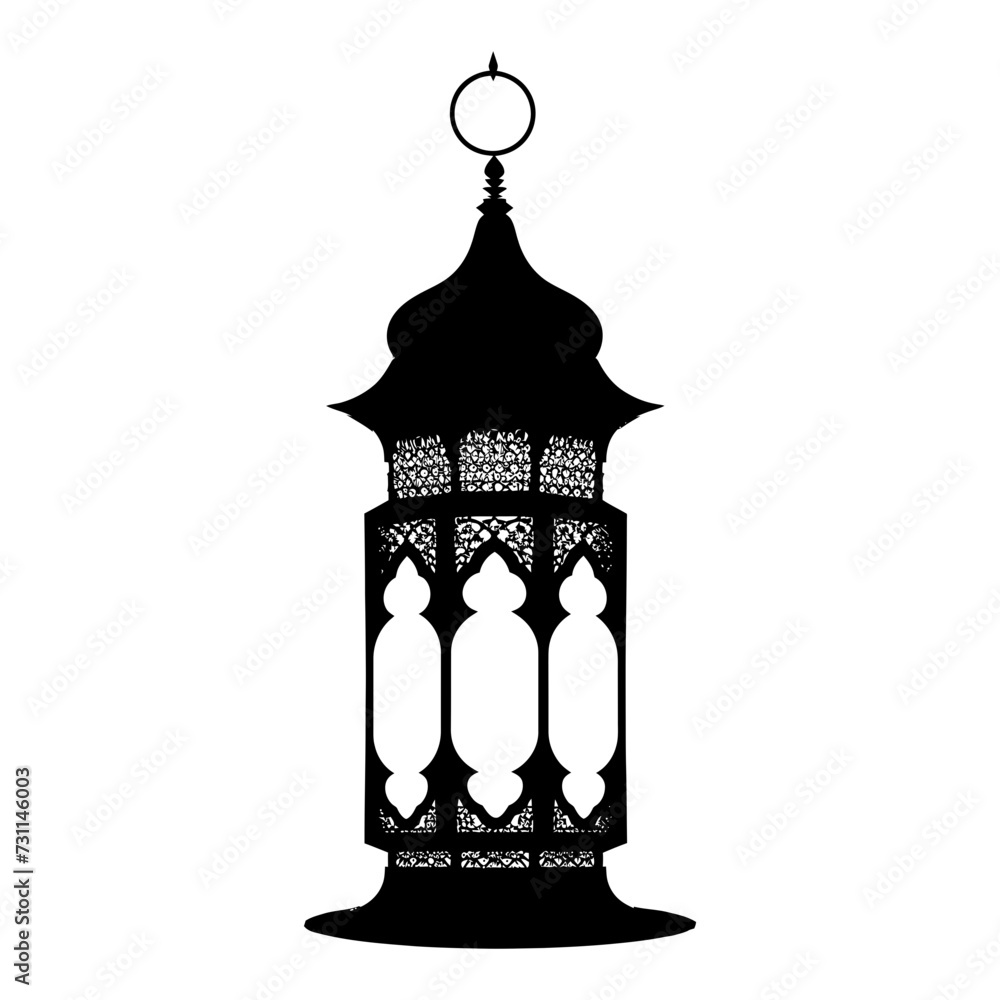 Silhouette ramadan lantern black color only Silhouette ramadan lantern black color only