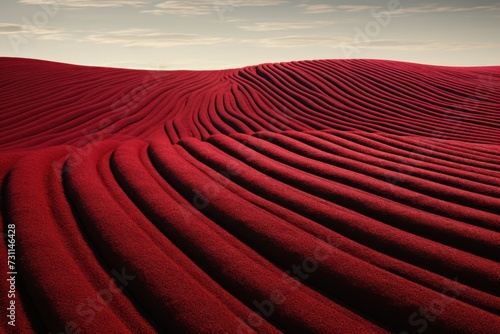 ruby red wavy lines field landscape