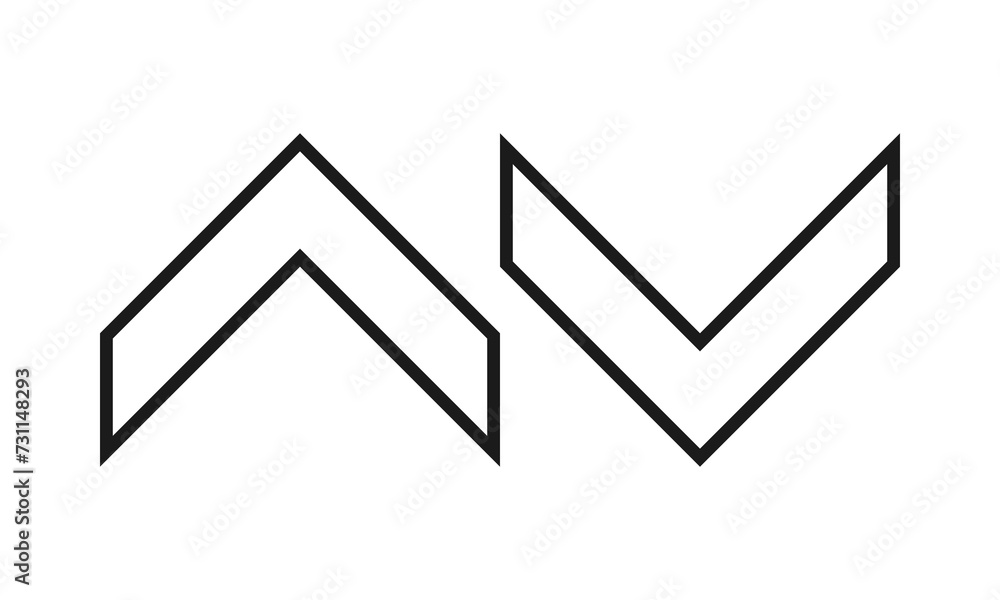 Hollow Up Down Chevron Stripe Arrows Hollow Up Down Chevron Stripe Arrows
