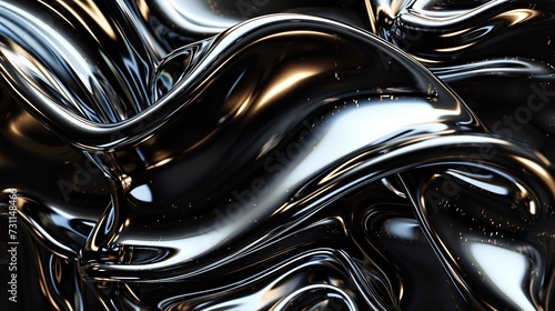 Abstract Liquid Swirling Pattern with Metallic Elements © Aqeel Siddique