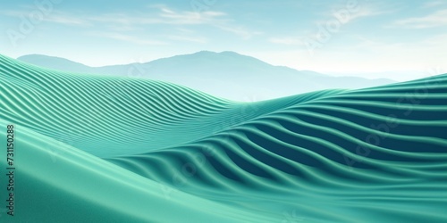 turquoise wavy lines field landscape
