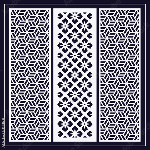 Jali design for graphic and plywood, partition, foam, acrylic and CNC machine cutting.