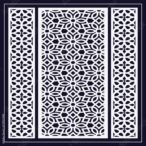 Jali design for graphic and plywood, partition, foam, acrylic and CNC machine cutting.