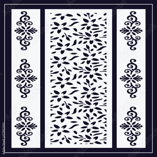 Jali design for graphic and plywood, partition, foam, acrylic and CNC machine cutting.