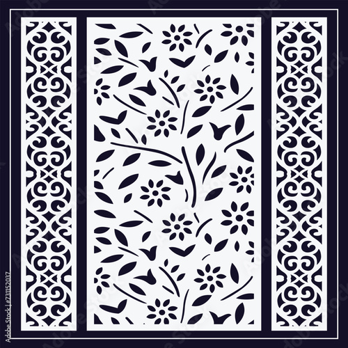 Jali design for graphic and plywood, partition, foam, acrylic and CNC machine cutting.