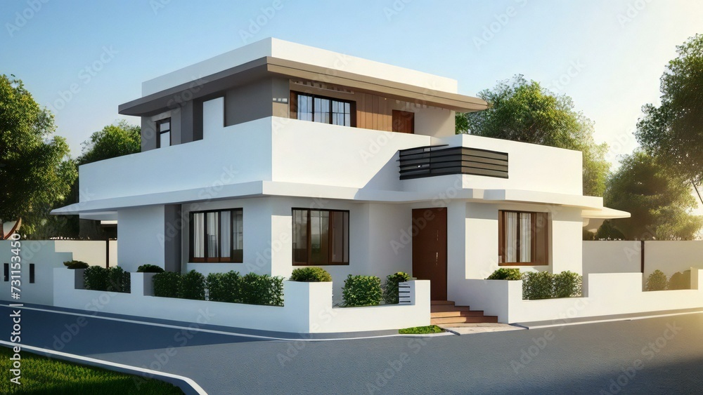 3d house model rendering on white background, Clean and precise 3D illustration modern cozy house. Concept for real estate or property. 3d house model rendering on white background, Clean and precise 3D illustration modern cozy house. Concept for real estate or property.