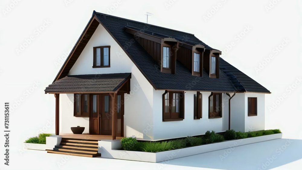 3d house model rendering on white background, Clean and precise 3D illustration modern cozy house. Concept for real estate or property. 3d house model rendering on white background, Clean and precise 3D illustration modern cozy house. Concept for real estate or property.