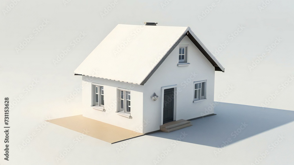 3d house model rendering on white background, Clean and precise 3D illustration modern cozy house. Concept for real estate or property. 3d house model rendering on white background, Clean and precise 3D illustration modern cozy house. Concept for real estate or property.