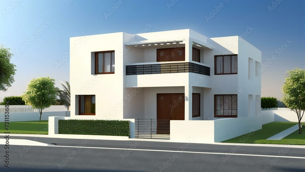 3d house model rendering on white background, Clean and precise 3D illustration modern cozy house. Concept for real estate or property. 3d house model rendering on white background, Clean and precise 3D illustration modern cozy house. Concept for real estate or property.