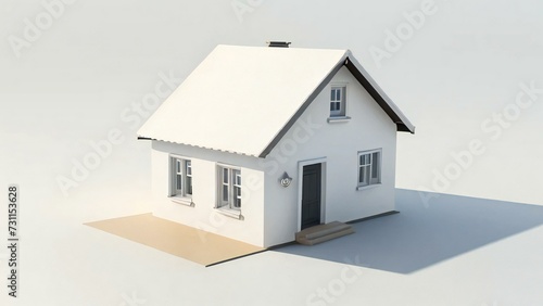 Wallpaper Mural 3d house model rendering on white background, Clean and precise 3D illustration modern cozy house. Concept for real estate or property. Torontodigital.ca