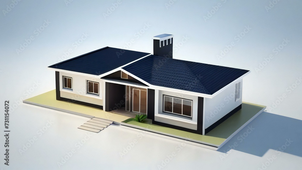 3d house model rendering on white background, Clean and precise 3D illustration modern cozy house. Concept for real estate or property. 3d house model rendering on white background, Clean and precise 3D illustration modern cozy house. Concept for real estate or property.