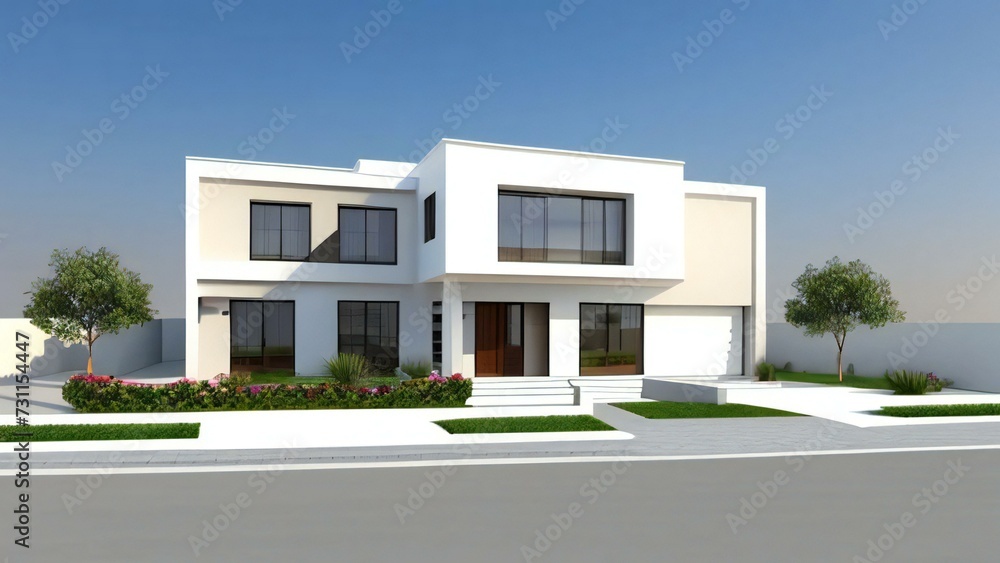 3d house model rendering on white background, Clean and precise 3D illustration modern cozy house. Concept for real estate or property. 3d house model rendering on white background, Clean and precise 3D illustration modern cozy house. Concept for real estate or property.
