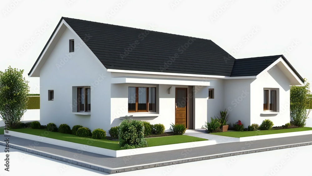 3d house model rendering on white background, Clean and precise 3D illustration modern cozy house. Concept for real estate or property. 3d house model rendering on white background, Clean and precise 3D illustration modern cozy house. Concept for real estate or property.