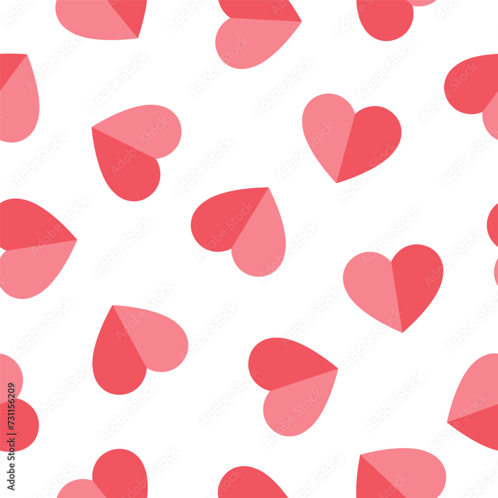 Seamless pattern with cute pink and red hearts Seamless pattern with cute pink and red hearts