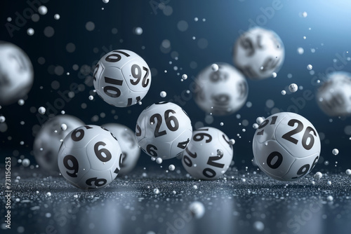Obraz na płótnie Lottery balls with number at abstract background, Lotto game w salonie