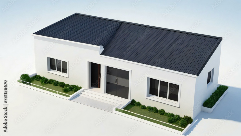 3d house model rendering on white background, Clean and precise 3D illustration modern cozy house. Concept for real estate or property. 3d house model rendering on white background, Clean and precise 3D illustration modern cozy house. Concept for real estate or property.