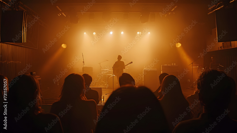 intimate concert in a small venue, connection between artist and audience, candid emotions, stage lighting
