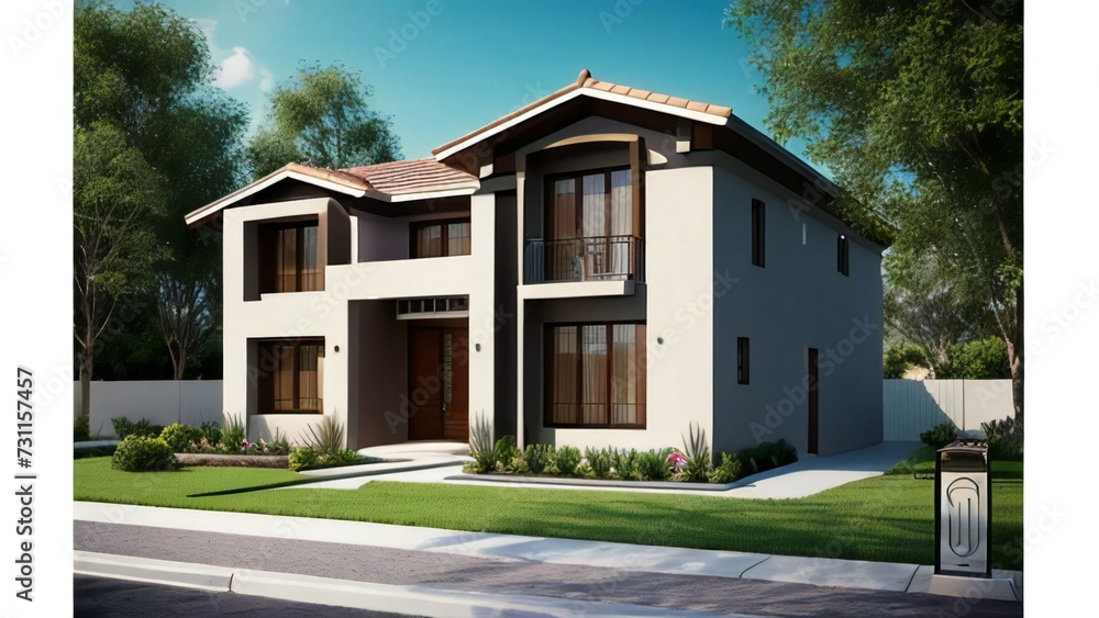 3d house model rendering on white background, Clean and precise 3D illustration modern cozy house. Concept for real estate or property. 3d house model rendering on white background, Clean and precise 3D illustration modern cozy house. Concept for real estate or property.