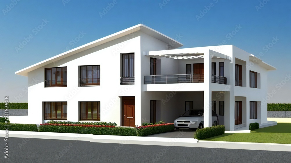 3d house model rendering on white background, Clean and precise 3D illustration modern cozy house. Concept for real estate or property. 3d house model rendering on white background, Clean and precise 3D illustration modern cozy house. Concept for real estate or property.