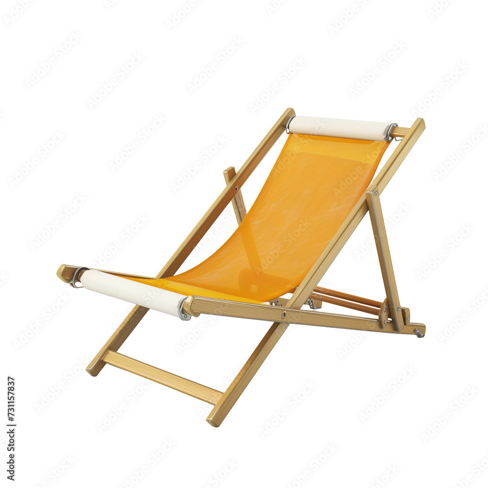 3d Beach chair isolated on transparent background