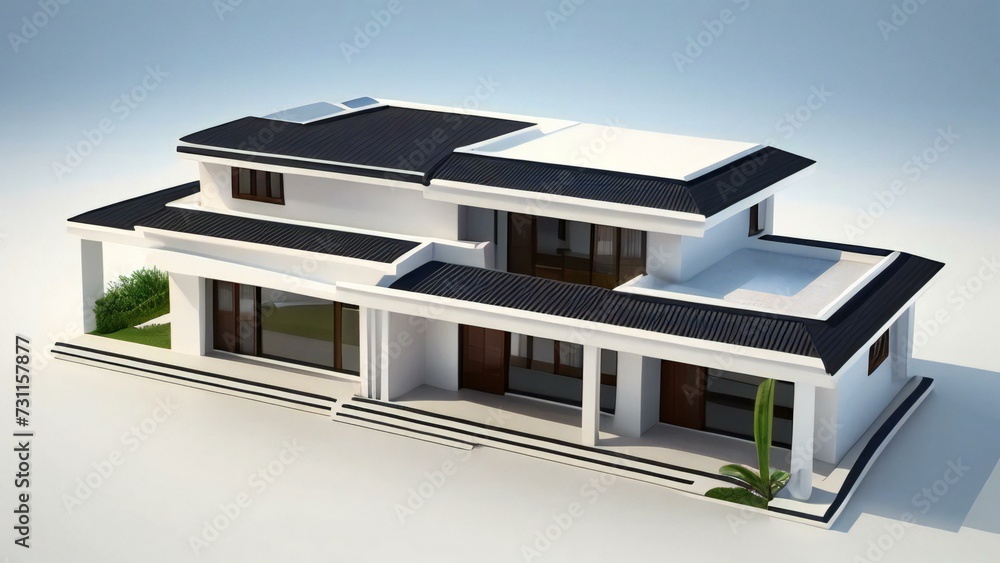 3d house model rendering on white background, Clean and precise 3D illustration modern cozy house. Concept for real estate or property. 3d house model rendering on white background, Clean and precise 3D illustration modern cozy house. Concept for real estate or property.